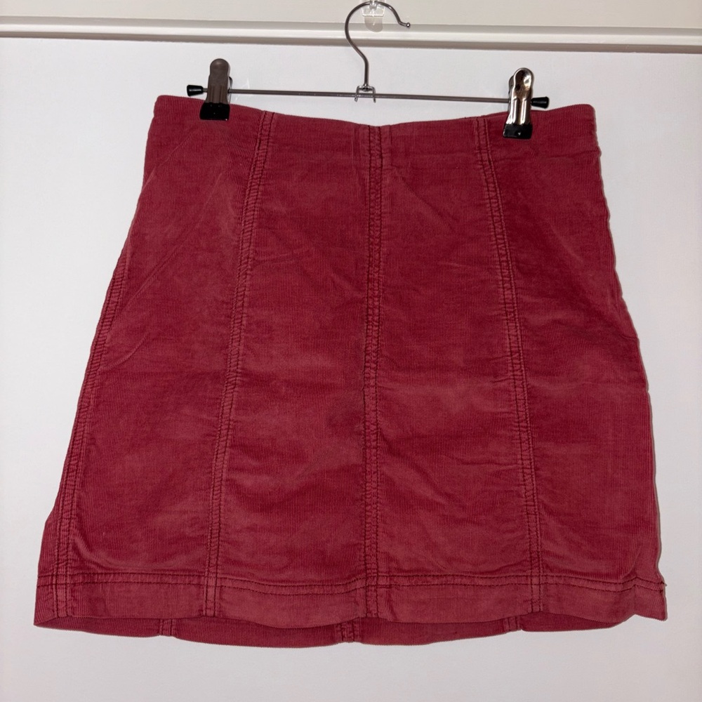 Free People Red Corduroy Skirt